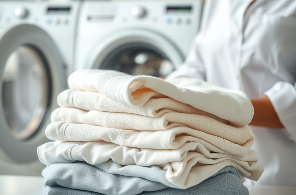 Laundry mingguan anak kos — tas cucian mingguan anak kos berisi pakaian kotor di depan mesin cuci laundry