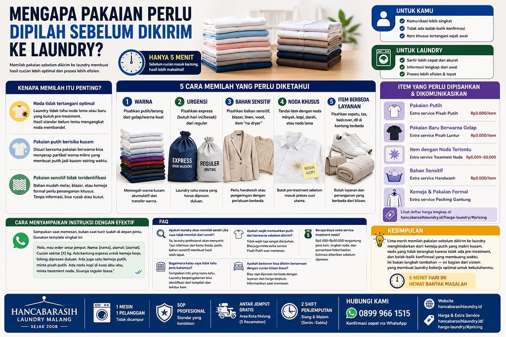 Cara Memilah Pakaian Kotor Sebelum Dikirim ke Laundry
