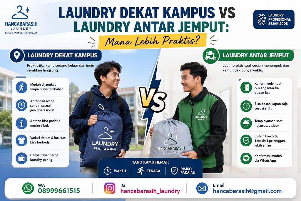 Laundry Dekat Kampus vs Laundry Antar Jemput Mana Lebih Praktis