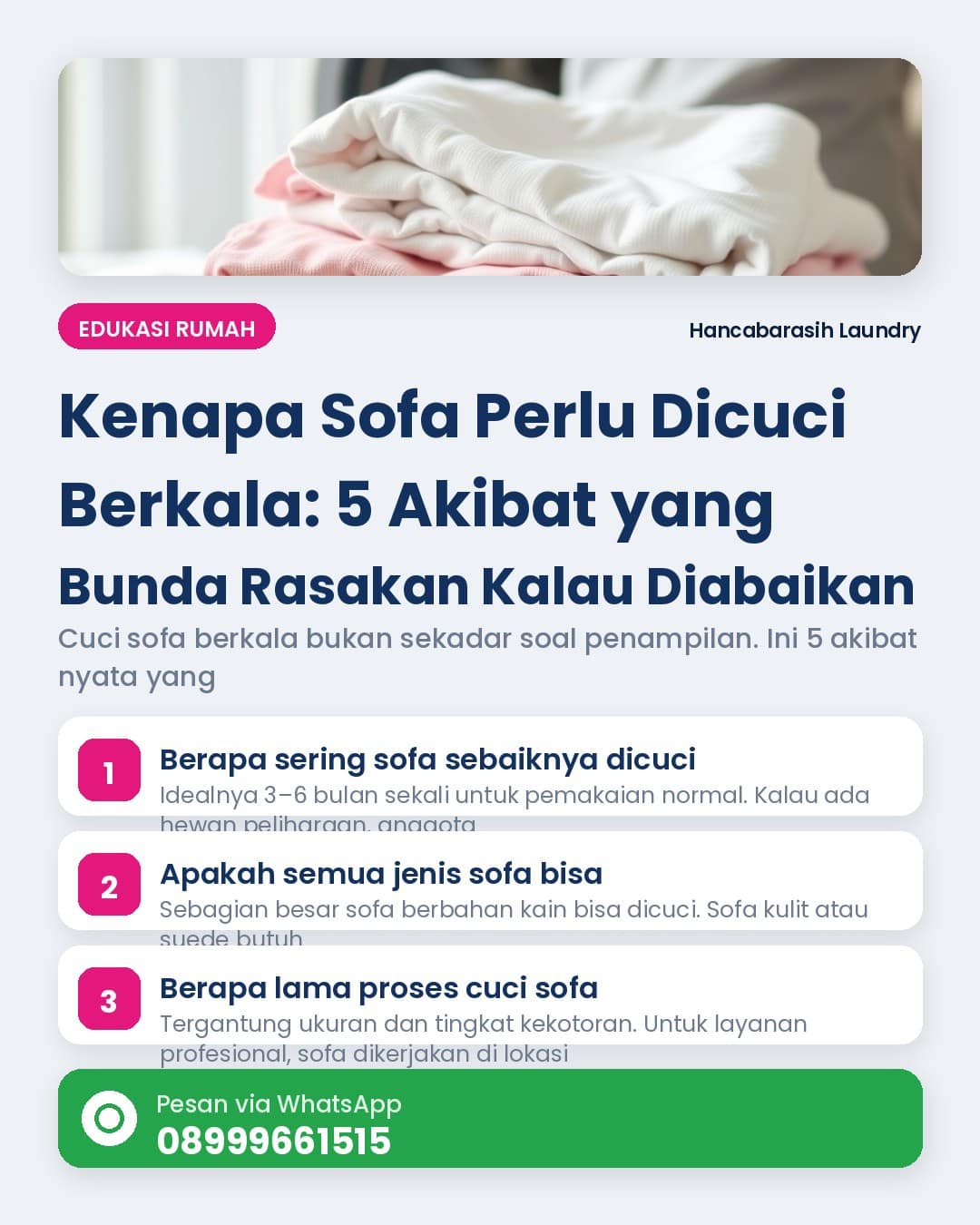 Ilustrasi perbandingan sofa kotor berdebu dan sofa bersih segar setelah cuci sofa berkala profesional