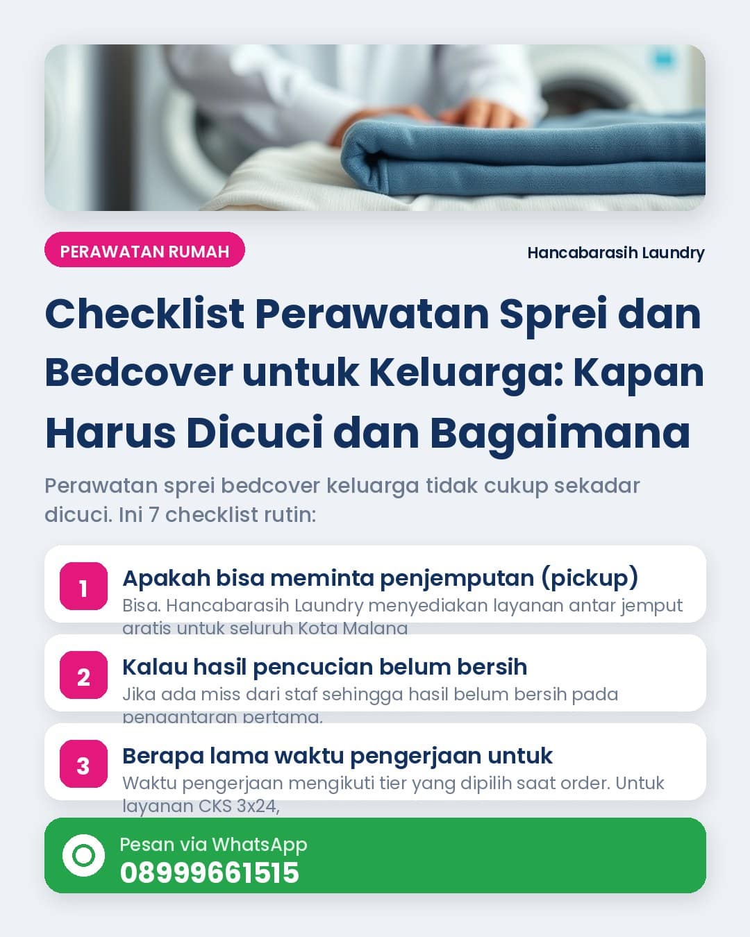 Panduan perawatan sprei bedcover keluarga dari jadwal cuci hingga handwash