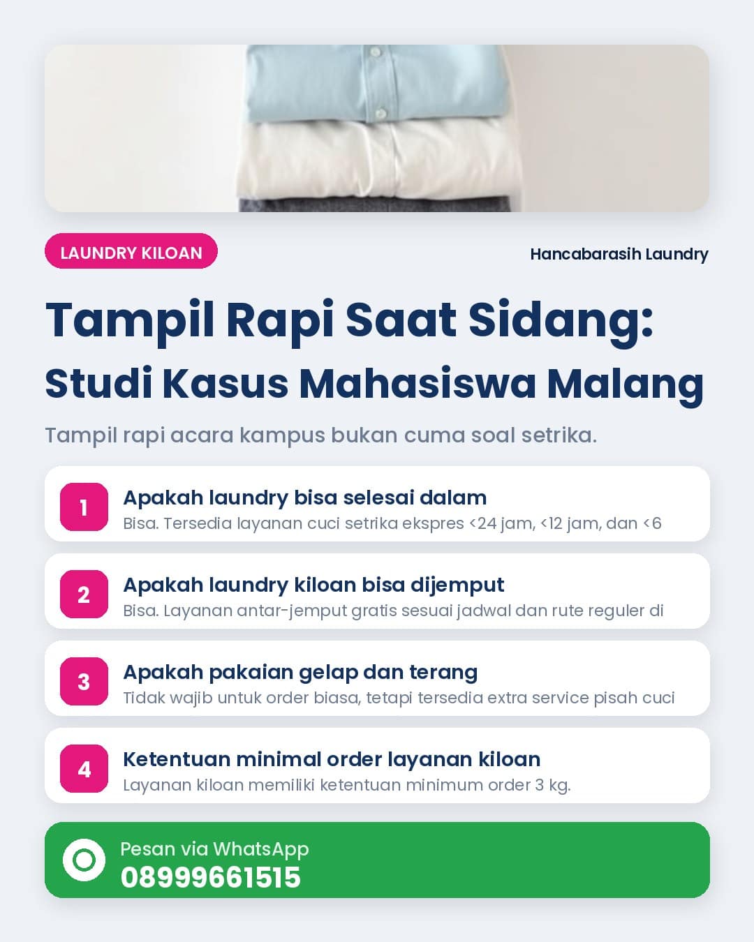 Tampil rapi acara kampus — ilustrasi kemeja rapi siap untuk acara kampus