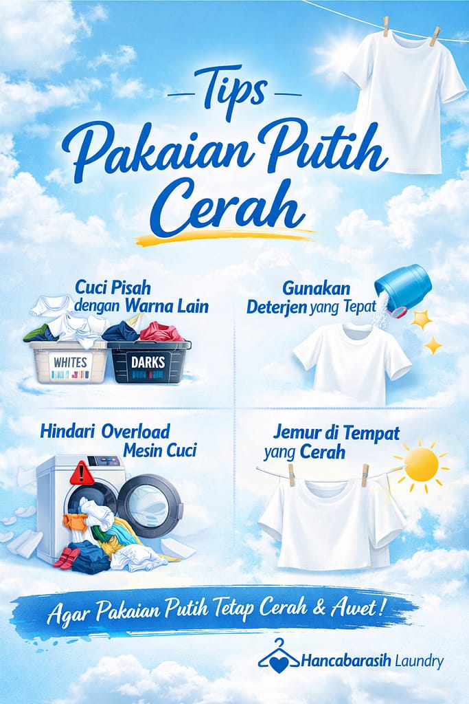 Pakaian Putih Cepat Kusam Ini Tips dari Hancabarasih Laundry