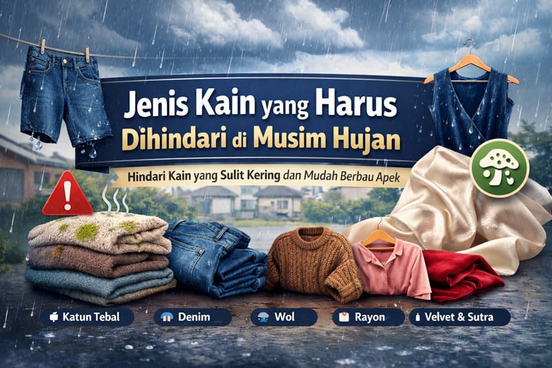 Jenis Kain yang Harus Dihindari di Musim Hujan