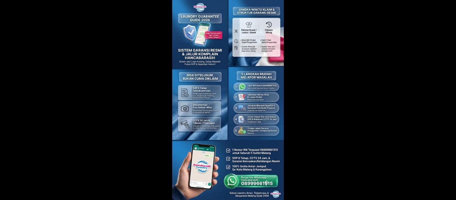 layanan pengaduan laundry Malang - Hancabarasih Laundry
